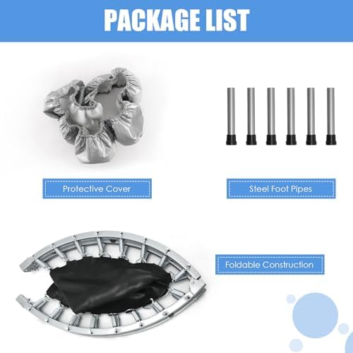 Goplus Mini Trampoline, Foldable 36"/38" Rebounder for Adults, Portable Fitness Trampoline for Home and Outdoor Workout,