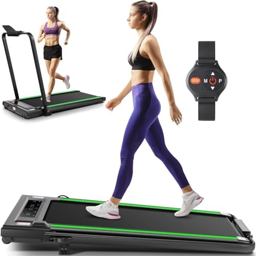 ANCHEER Portable Folding Treadmill with LED Screen & Remote Control - For Home Gym or Office - 12% Incline 2-in-1 Foldab
