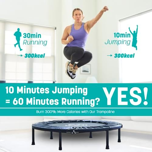 Skywalker Trampolines 40" Foldable Fitness Trampoline, Adult Fitness Rebounder, Indoor and Outdoor, 6 Level Adjustable F