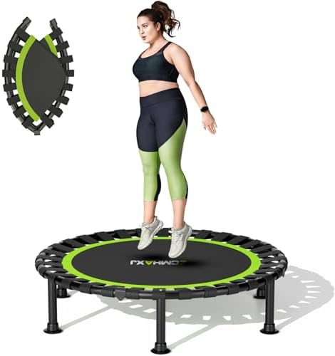 Foldable Mini Trampoline, 40"/48" Rebounder Trampoline for Adults & Kids, 440lbs Capacity Indoor Fitness Workout Equipme