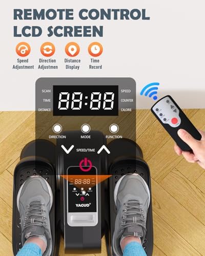 Electric Elliptical Leg Exerciser Under Desk for Senior TrainingPortable Seated Pedal Exerciser 15 Adjustable Speeds Qui