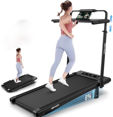 ANCHEER Walking Desk Treadmill for Home Workouts 12% Incline & Adjustable Height, Desk Workstation, 300lb Capacity, Fold - Image 43