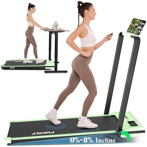 Portable folding treadmill with incline walking pad for office use -Under desk treadmill - 4-in-1 running machine