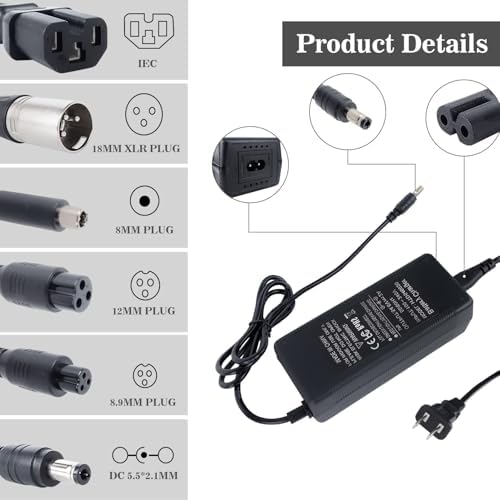 Electrict Bike Charger 5|6V 48V Lithium Batterycompatible with RazorGotrax Ninebot Swagtron Jetson Segway Hiboy AC120V I