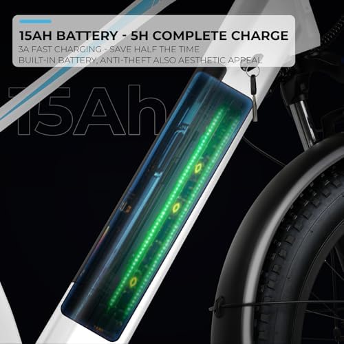 ANCHEER 26" Electric Bike for Adults, 1000W Peak Motor, 60 Miles Range, 48V 15Ah Removable Battery, Fat Tire Electric Bi