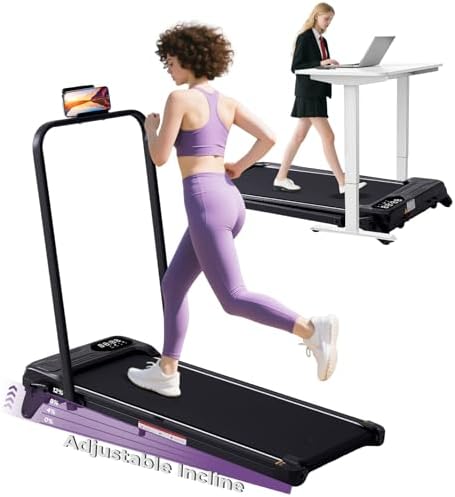 Under Desk Walking Pads Treadmill with Handle Bar and Incline Under Desk Walking Pads Treadmill for Home Exercise Adjust