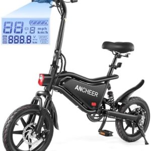 ANCHEER Foldable Electric Bike for Adults, 14" Electric Bikes, UL2849 Compliant, 374Wh Ebike, 20MPH | ANCHEER 14" Folda