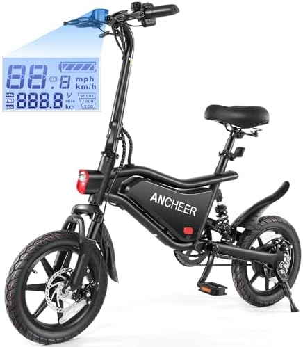 ANCHEER Foldable Electric Bike for Adults, 14" Electric Bikes, UL2849 Compliant, 374Wh Ebike, 20MPH | ANCHEER 14" Folda