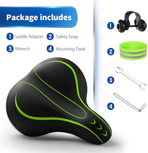 Xmifer Comfortable Bike Seat - Waterproof Leather with Memory Foam - Universal Replacement Bicycle Saddle - Men/Women -