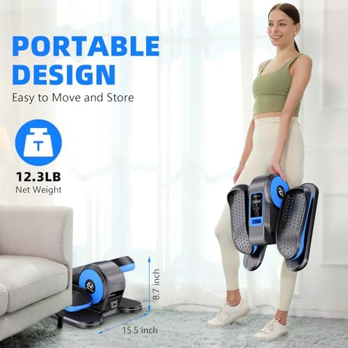 ANCHEER Elliptical Machine for Seniors, 12 Adjustable Speeds, Quiet & Portable, Electric Seated Pedal Exerciser | ANCHE