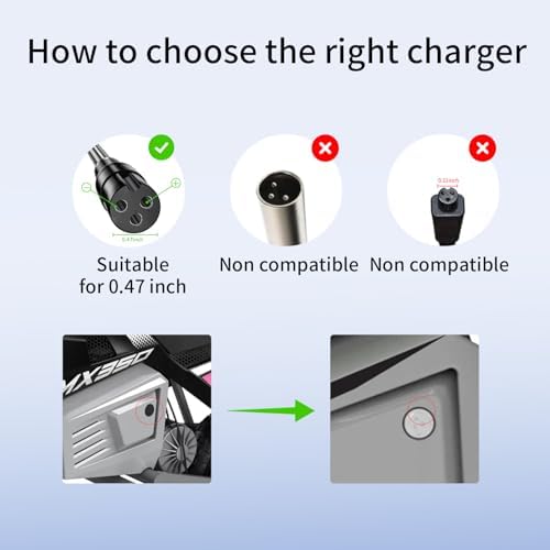 LIANSUM 24V 1.5A Replace Charger Razor MX350 Motorcycle Battery, E100 E200 E300, MX400 Dirt Rocket Adapter LIANSUM 24V