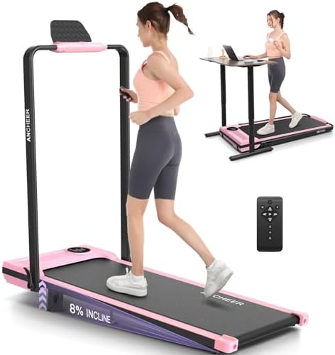 Portable folding treadmill with incline walking pad for office use -Under desk treadmill - 4-in-1 running machine