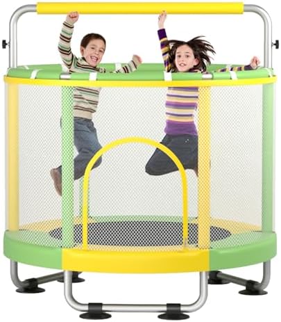 55" Global Recycled Standard Trampoline for Boys & Girls: Outdoor & Indoor with Enclosure & Adjustable Gymnastics Bar
