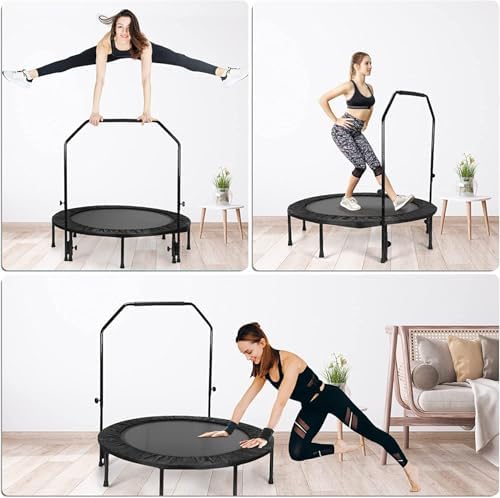 Portable Fitness Foldable Trampoline for Kid/Adults in-Home Mini Rebounder 40" Max Load 330lbs Recycled Claim Standard 1