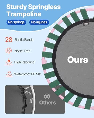 VEVOR 3FT Foldable Trampoline for Toddlers: Recreational Gift, Indoor/Outdoor, Foam Handle, 36" Diameter