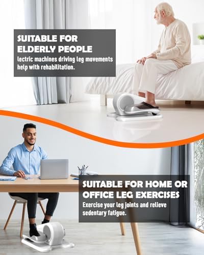 Electric Elliptical Leg Exerciser Under Desk for Senior TrainingPortable Seated Pedal Exerciser 15 Adjustable Speeds Qui