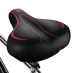 Oversized Bike Seat, Comfortable Universal Replacement Bicycle Saddle for Men/Women - Waterproof Leather Seat with Extr