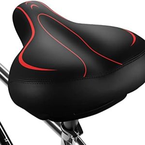 Xmifer Comfortable Bike Seat - Waterproof Leather with Memory Foam - Universal Replacement Bicycle Saddle - Men/Women -