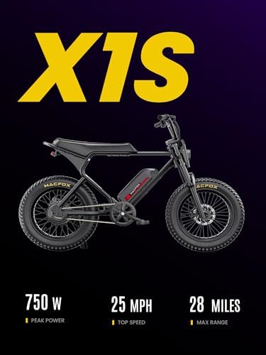 MACFOX X1S 2025 Ebike for Adults: Class-3 750W Electric Bike, 38-56 Miles Range, 25 MPH Max Speed, City/School Commuting