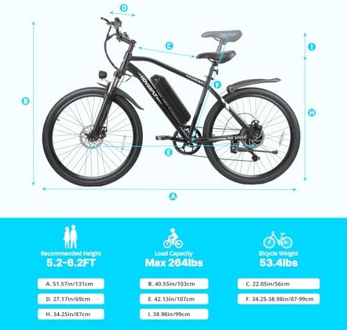 Hoverfly OUREA 26" Electric Bike for Adults, 750W Peak Motor, Shock Absorber Commuter Ebike Hoverfly OUREA 26" Electri