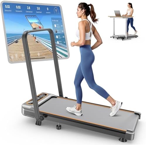 Rayspace Foldable Treadmill with 10% Incline Upgrade for Home/Office | Rayspace Low Noise Walking Pad Treadmill with Ha