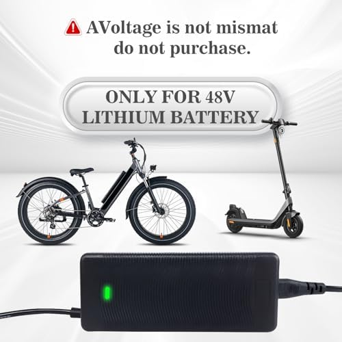 Electrict Bike Charger 5|6V 48V Lithium Batterycompatible with RazorGotrax Ninebot Swagtron Jetson Segway Hiboy AC120V I