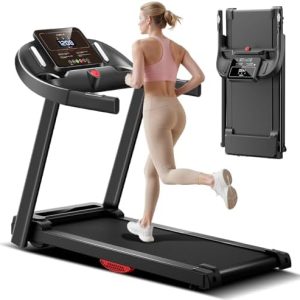 CURSOR FITNESS Home Folding Treadmill for Fitness Enthusiasts with Heart Rate Monitor, Quiet and Energy-Efficient, Grea
