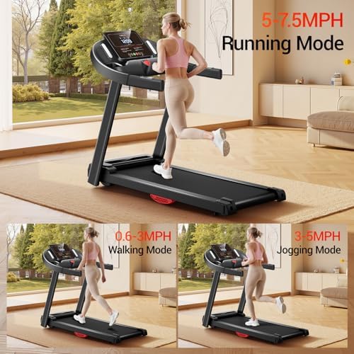 CURSOR FITNESS Home Folding Treadmill for Fitness Enthusiasts with Heart Rate Monitor, Quiet and Energy-Efficient, Grea
