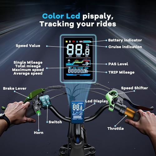 1000W/1500W Peak Electric Bike for Adults, Up to 80 Miles Range, UL Certified Ebike
| Removable Battery, 26/24'' UL Cer - Image 47