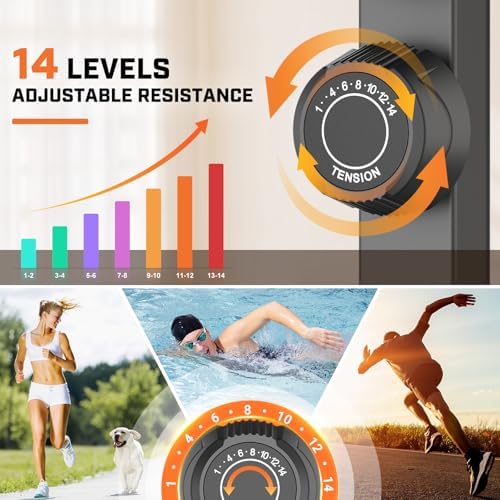 ANCHEER Silent Elliptical Trainer for Home Gym Lovers - 14-Level Resistance & Heart Rate Monitor | ANCHEER Cardiorespir