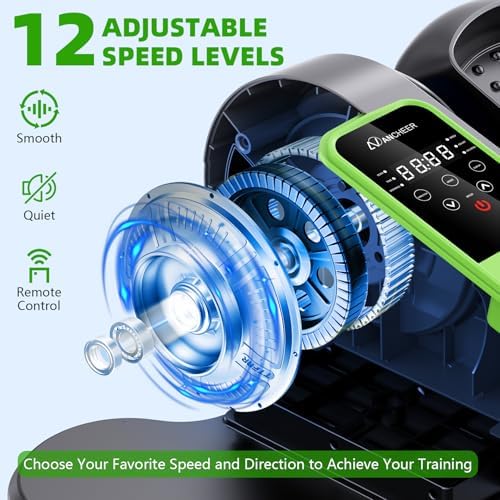 ANCHEER Elliptical Machine for Seniors, 12 Adjustable Speeds Pedal Exerciser, Quiet & Portable Electric Leg Exerciser wi