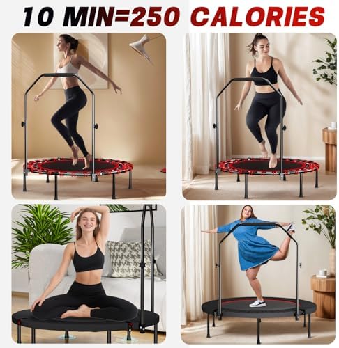 Portable Fitness Foldable Trampoline for Kid/Adults in-Home Mini Rebounder 40" Max Load 330lbs Recycled Claim Standard 1