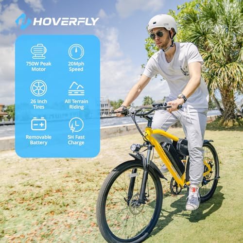 Hoverfly OUREA 26" Electric Bike for Adults, 750W Peak Motor, Shock Absorber Commuter Ebike Hoverfly OUREA 26" Electri