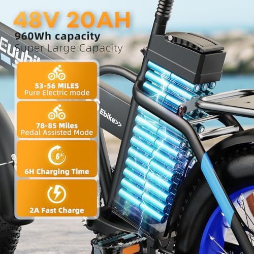 48V 20AH Removable Battery Electric Bike for Adults
| 30+MPH Max Speed Electric Bike
| 80 Miles Max Range Electric Bike - Image 12