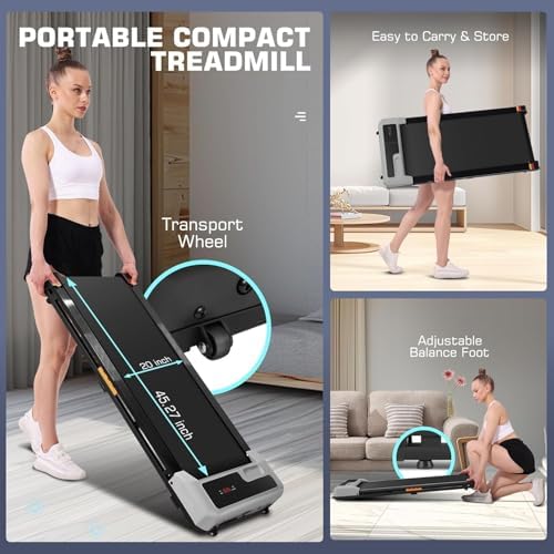 ANCHEER Walking Desk Treadmill for Home Workouts 12% Incline & Adjustable Height, Desk Workstation, 300lb Capacity, Fold - Image 49