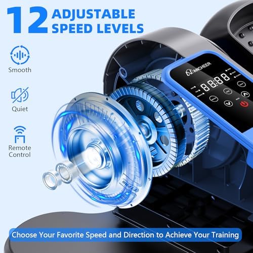 ANCHEER Elliptical Machine for Seniors, 12 Adjustable Speeds Pedal Exerciser, Quiet & Portable Electric Leg Exerciser wi