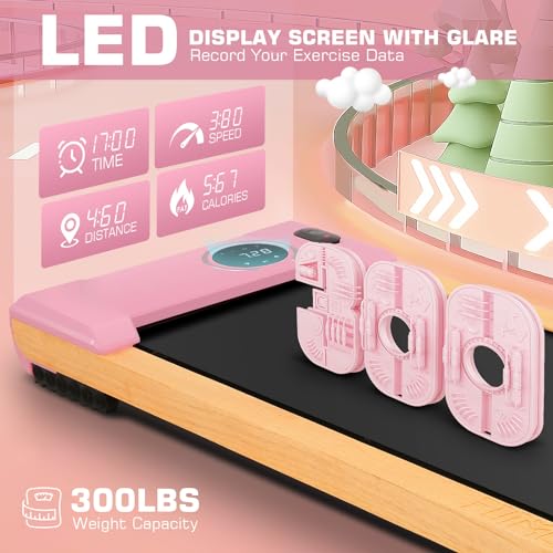 ANCHEER Under Desk Treadmill for Home Fitness Lovers with Smart APP Control
| Portable |5HP Wooden Walking Pad Treadmil - Image 3