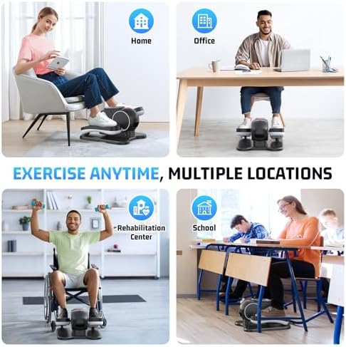 ANCHEER 24-in-1 Under Desk Elliptical Machine for Home Office Workers | ANCHEER Quiet Compact Elliptical Leg Exerciser
