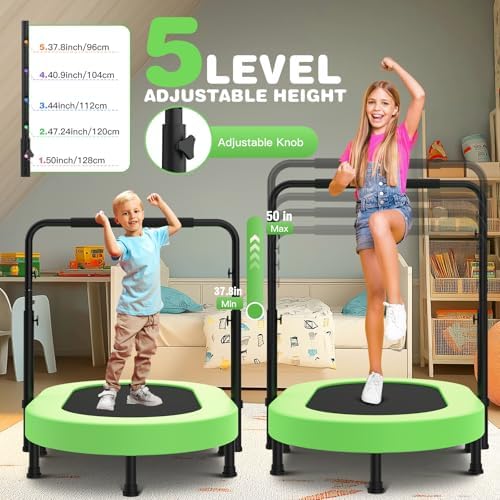 ANCHEER 56" Double Mini Trampoline for Kids, Max Load 220lbs, Fun for Indoor/Outdoor