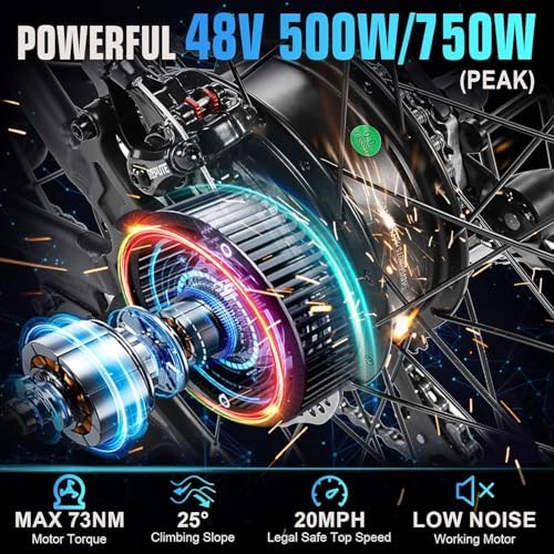 ANCHEER Adult Peak 750W Ebike 3 Hours Fast Charge 60 Miles Electric Bicycle 27.5 Hummer Mountain Bike LCD Display 21/24