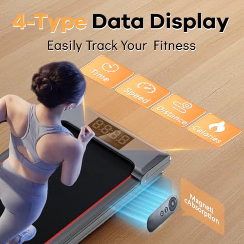 3 in 1 Under Desk Treadmill with Handle Bar for Home Office LED DisplayPortable Treadmills with Hiking Mode and Remote C - Image 3