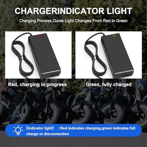 Hyleton UL Certified 5|6V 2A Fast Electric Bicycle Charger, Lithium Battery Scooter Charger, Three-in-one Plug, DC|5mm/|
