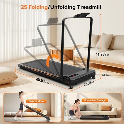 ANCHEER |0 HP Under Desk Folding Treadmill with Handles for Home Workout
| Portable 320 lbs Capacity Widened Belt Tread - Image 31