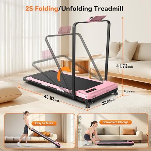 ANCHEER |0 HP Under Desk Folding Treadmill with Handles for Home Workout
| Portable 320 lbs Capacity Widened Belt Tread - Image 53