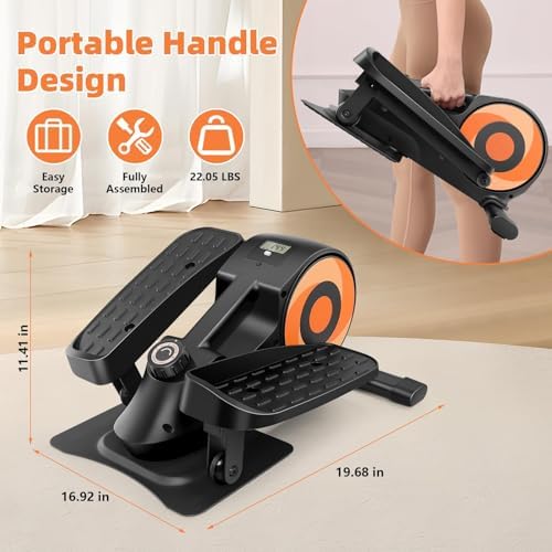 ANCHEER Under Desk Elliptical Bike, Fully Assembled Leg Exerciser 2 in 1 Seated Standing Elliptical, Quiet Mini Elliptic