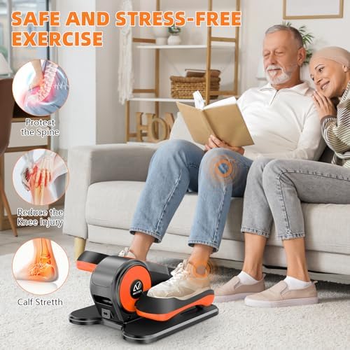 ANCHEER Elliptical Machine for Seniors, 12 Adjustable Speeds Pedal Exerciser, Quiet & Portable Electric Leg Exerciser wi