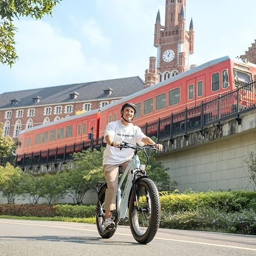 ANCHEER 26" Electric Bike for Adults, 1000W Peak Motor, 60 Miles Range, Fat Tire Electric Bike Off-Road for Men & Women