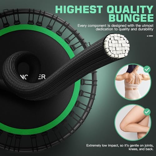 ANCHEER 40"/48" Foldable Mini Trampoline, Adult Exercise Trampoline for Home, with 4 Level Adjustable Foam Handle and Re