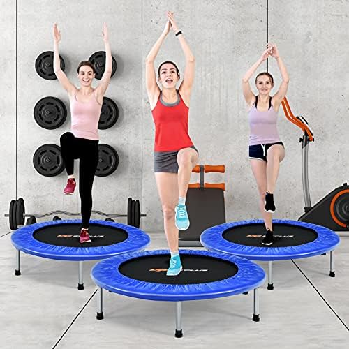 Goplus Mini Trampoline, Foldable 36"/38" Rebounder for Adults, Portable Fitness Trampoline for Home and Outdoor Workout,