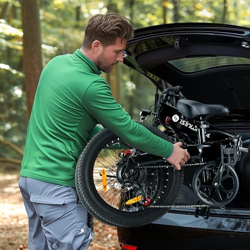 Isinwheel 500W Electric Bike for Adults 280.8Wh Battery Smart Uphill Folding Ebike 14"/16" Adults Teens